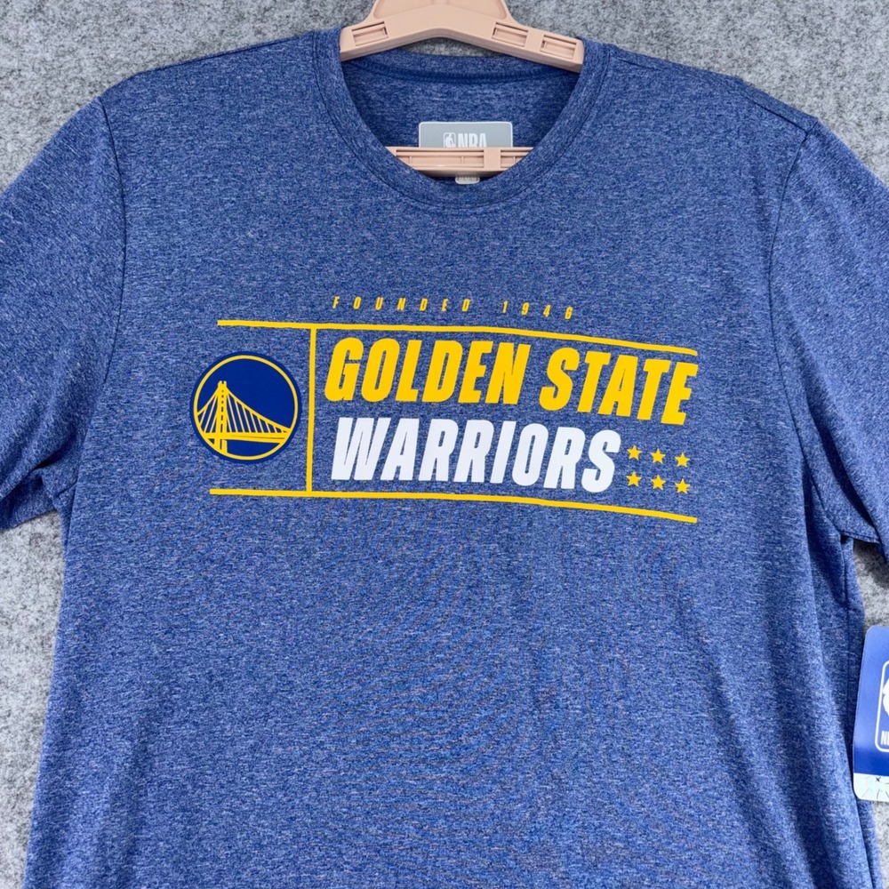 NBA Golden State Warriors Mens Medium Blue Heather Graphic T-Shirt NWT